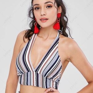 Zaful Striped Halter Top